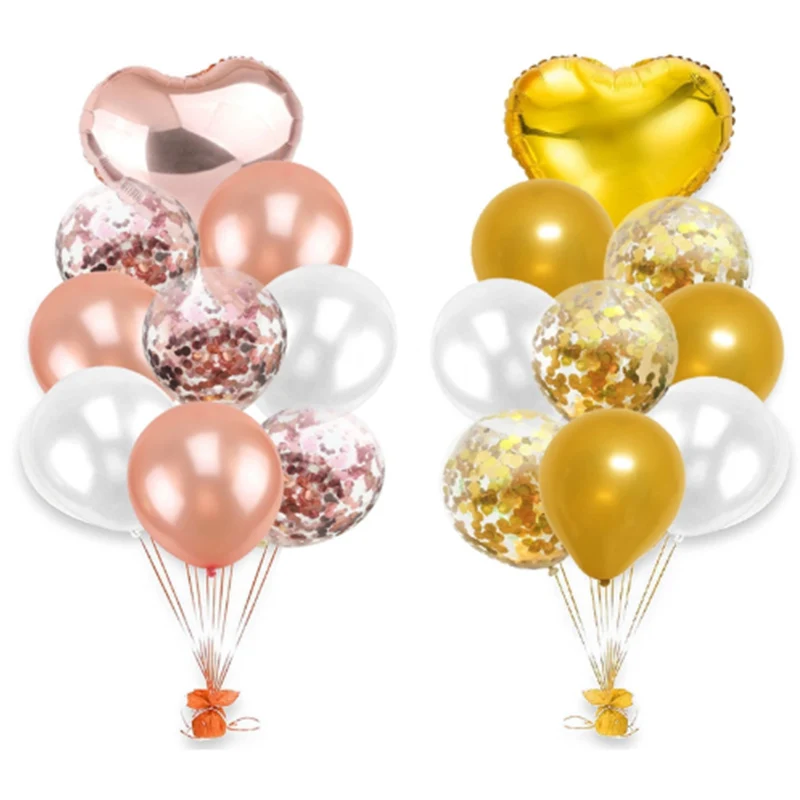10Pcs12inch latex color confetti inflatable ball helium balloon birthday wedding Valentine's Day Christmas party supplies | Дом и сад