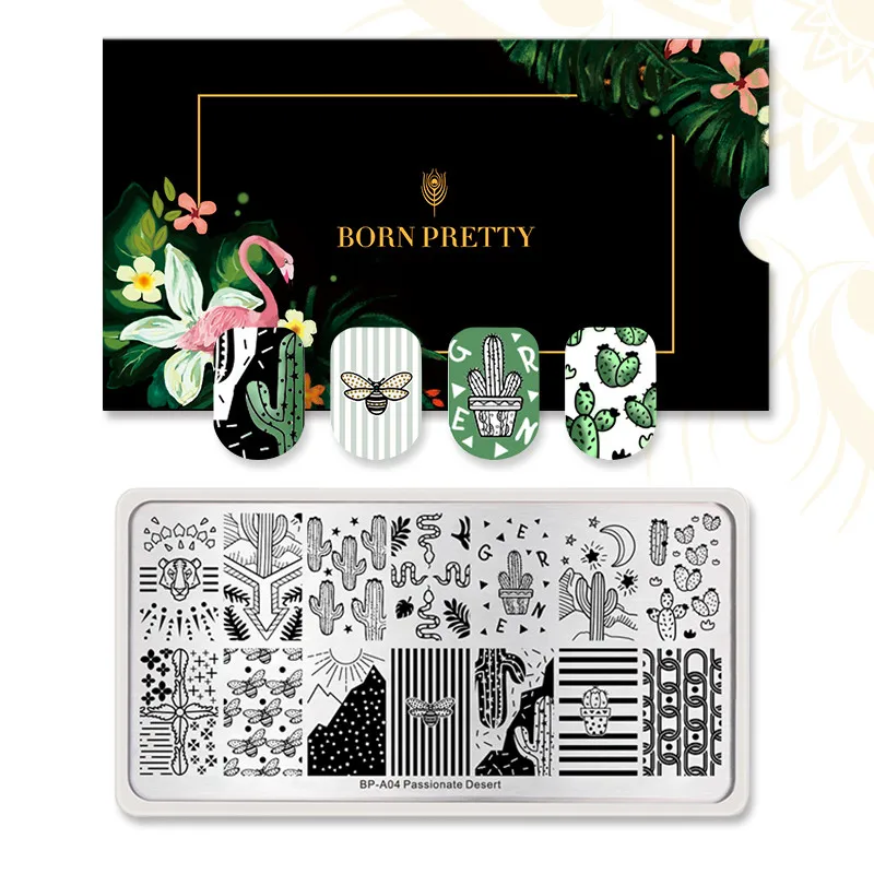 BP-A04 BORN PRETTY ногтей штамповки пластины 12*6 см Животные цветок растения шаблон дизайн ногтей штамп шаблон Лето нержавеющая сталь пластины - Цвет: BP-A04