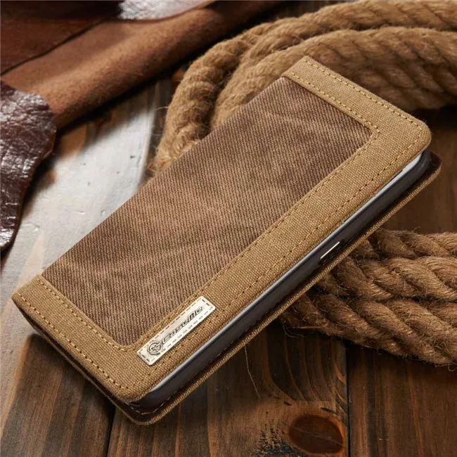 Оригинальный кожаный чехол бумажник CaseMe для Samsung Galaxy S6 Edge с магнитной