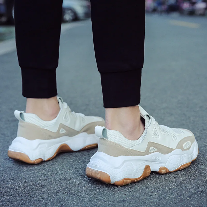 2019 New Men Chunky Sneakers Lace-up Casual Shoes Increasing Platform Shoe Breathable Male Tenis Adult Footwear | Обувь