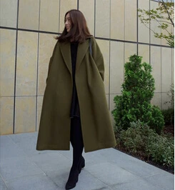 Manteau femme,, UK, женское, плюс размер, осень/зима, простое, отложной воротник, свободное, макси, длинное пальто, женское, повседневное пальто, Casacos