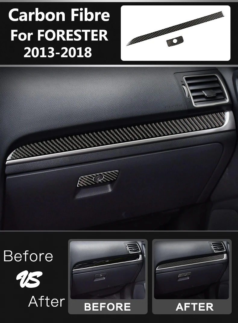 Аксессуары для Subaru Forester, 2013-, автомобильный Стайлинг, углеродное волокно, панель рулевого колеса, дверная ручка, внутренний стикер