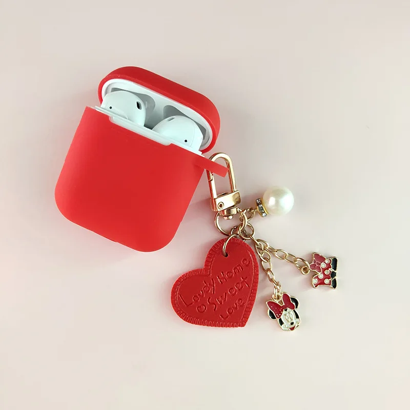 Роскошный милый Декор с кошкой розовый Силиконовый чехол для Apple Airpods чехол Аксессуары Bluetooth наушники защитная крышка брелок с фигурками из мультфильмов