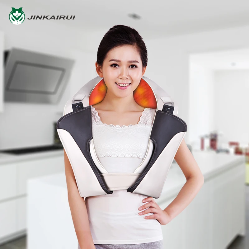 Jinkairui Charge Shoulder Neck Kneading Massage Shawl Silicone Head Extension Velcro Car/ Home Travel Carry |