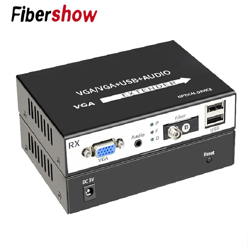 Преобразователь из VGA в оптоволоконный 1080P Волоконно-оптический удлинитель видео