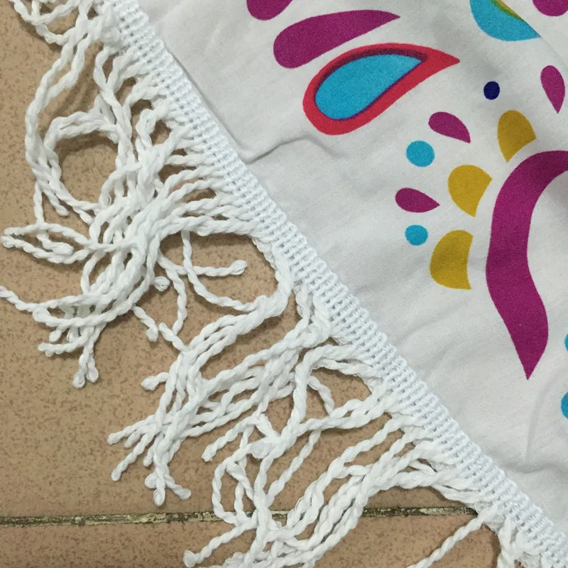 Новинка коврик для йоги Пляжная накидка круглая кисточка хлопковая парео