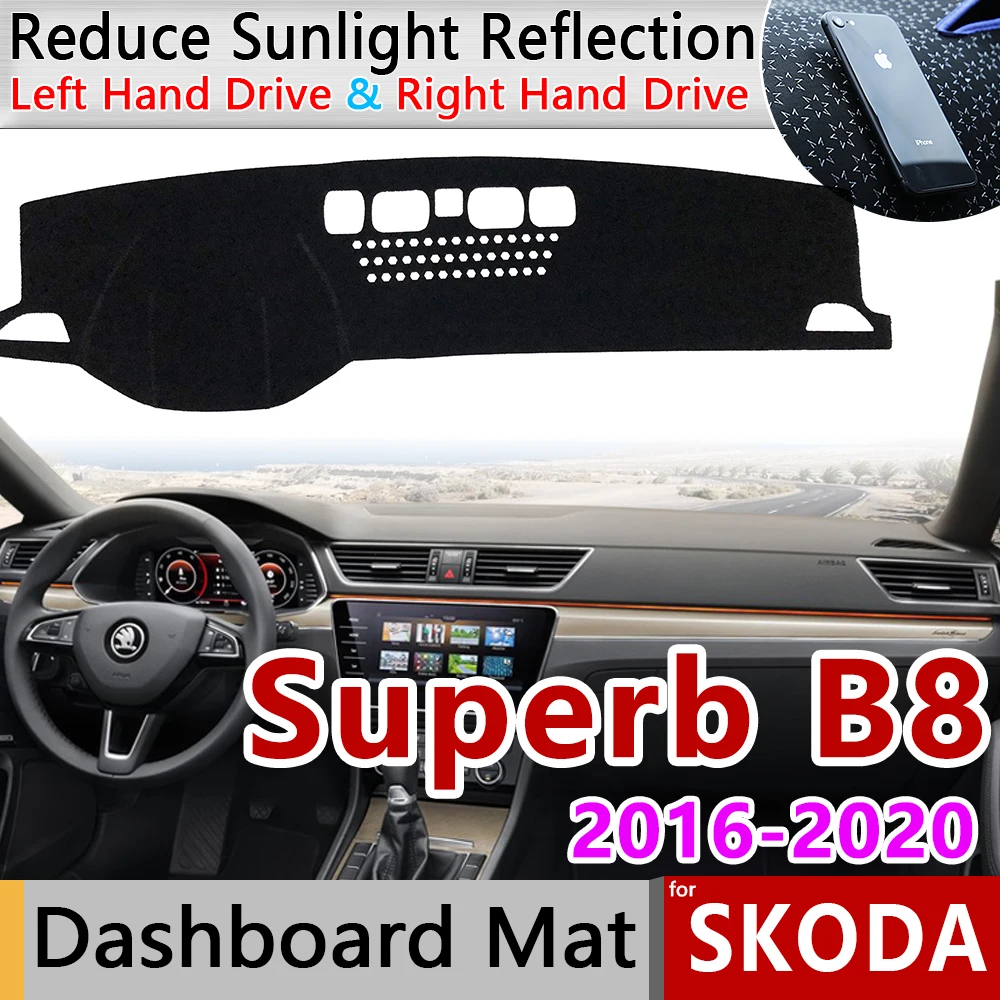 Для Skoda Superb 3 B8 V 2016 2017 2018 2019 2020 MK3 Противоскользящий коврик на приборную панель Зонт