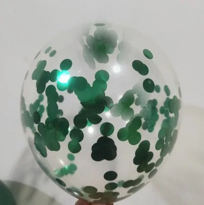 Green confetti 10pcs Темно-зеленые воздушные шары тропические Дикие один лес День Рождения украшения большой круг гелиевые шары - Цвет: Green confetti 10pcs