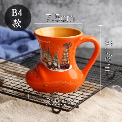 3D Рождественская обувь чашка кофе кружки молоко кружки чай чашка керамическая чашка бутылки для воды чашки для завтрака Для детей день рождения Рождественский подарок - Цвет: D