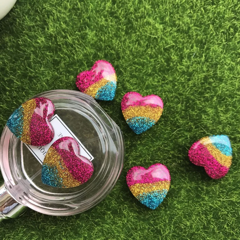 10 шт. кабошон с радужными сердечками украшения для дома аксессуары поделок|cabochon