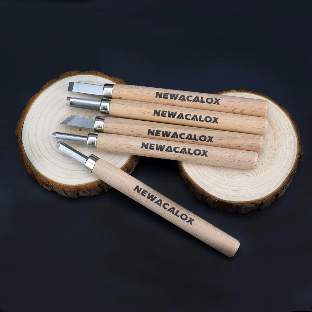 NEWACALOX 5 шт. нож по дереву Scorper ручной резак инструменты для резьбы по дереву долото для дерева Graver Burin для рукоделия DIY гравировка
