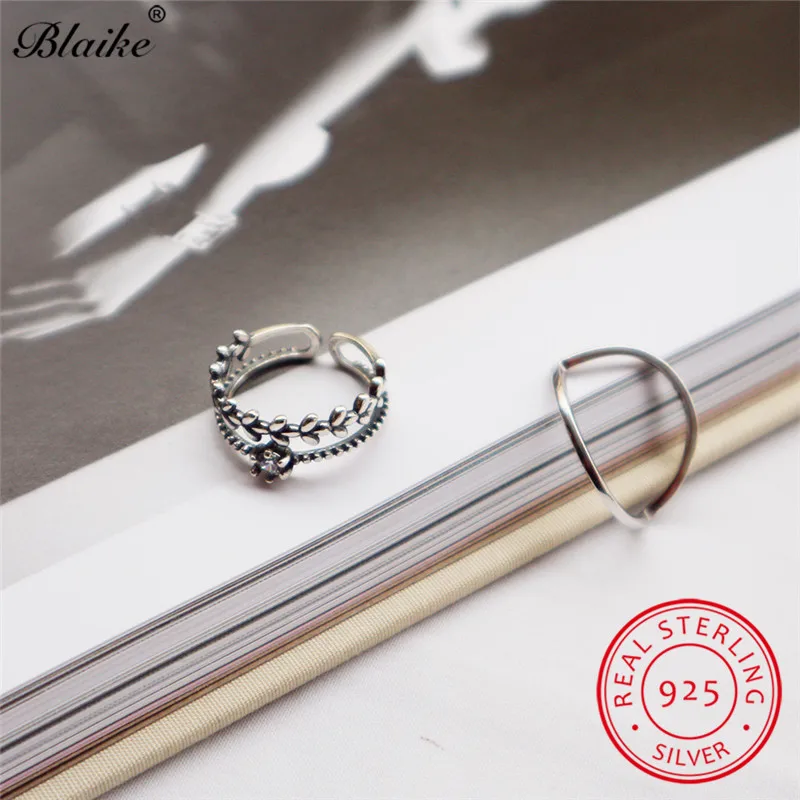 Женское Открытое кольцо в античном стиле обручальное из стерлингового серебра 925