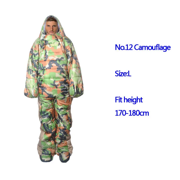 camo-2 size L. Обновленный спальный мешок для улицы гуманоидный удобный весенне-осенний Кемпинг Ленивый мешок для охоты пешего туризма альпинизма палатки оборудование - Цвет: camo-2 size L.