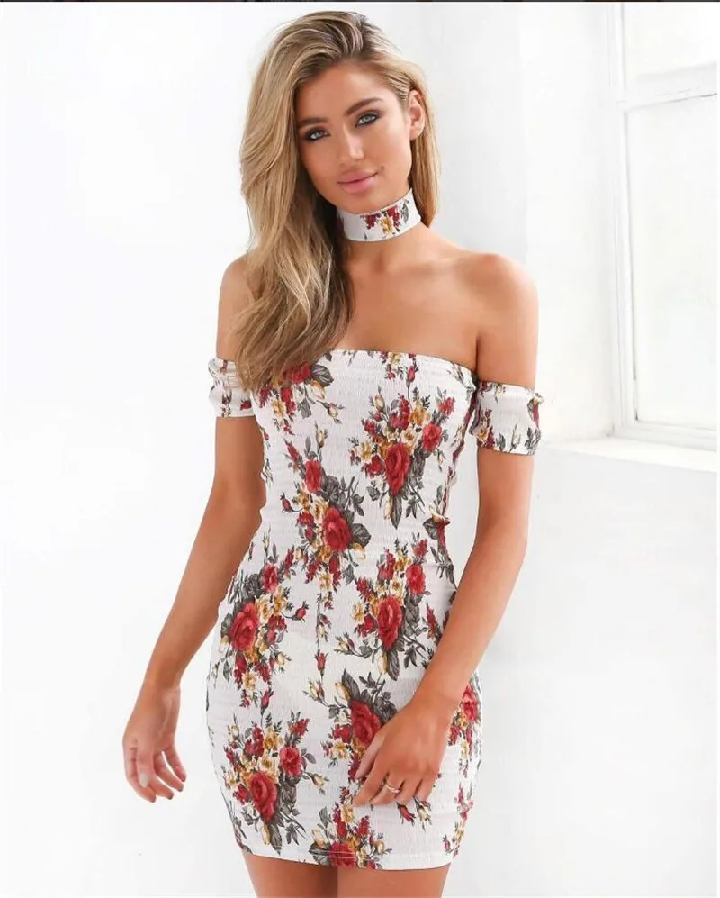 Сексуальное женское винтажное летнее платье с открытыми плечами сексуальное