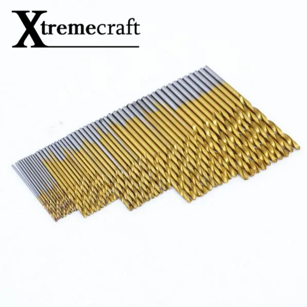 50 шт. сверла с титановым покрытием HSS высокоскоростные стальные набор