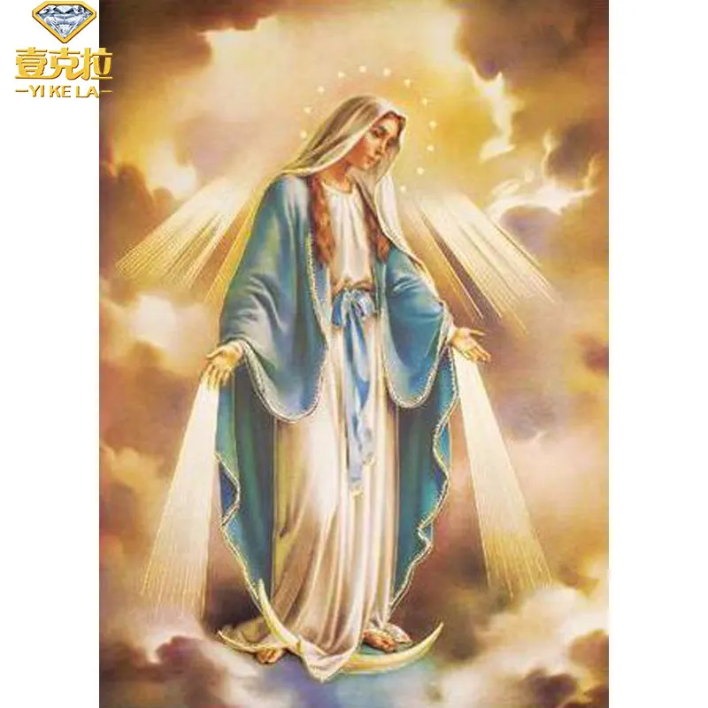 YIKELA 5D Daimond Painting Virgin Mary Cross Stitch Home Decor Full Square Drill Rhinestones Mosaic Diamond Embroidery | Дом и сад