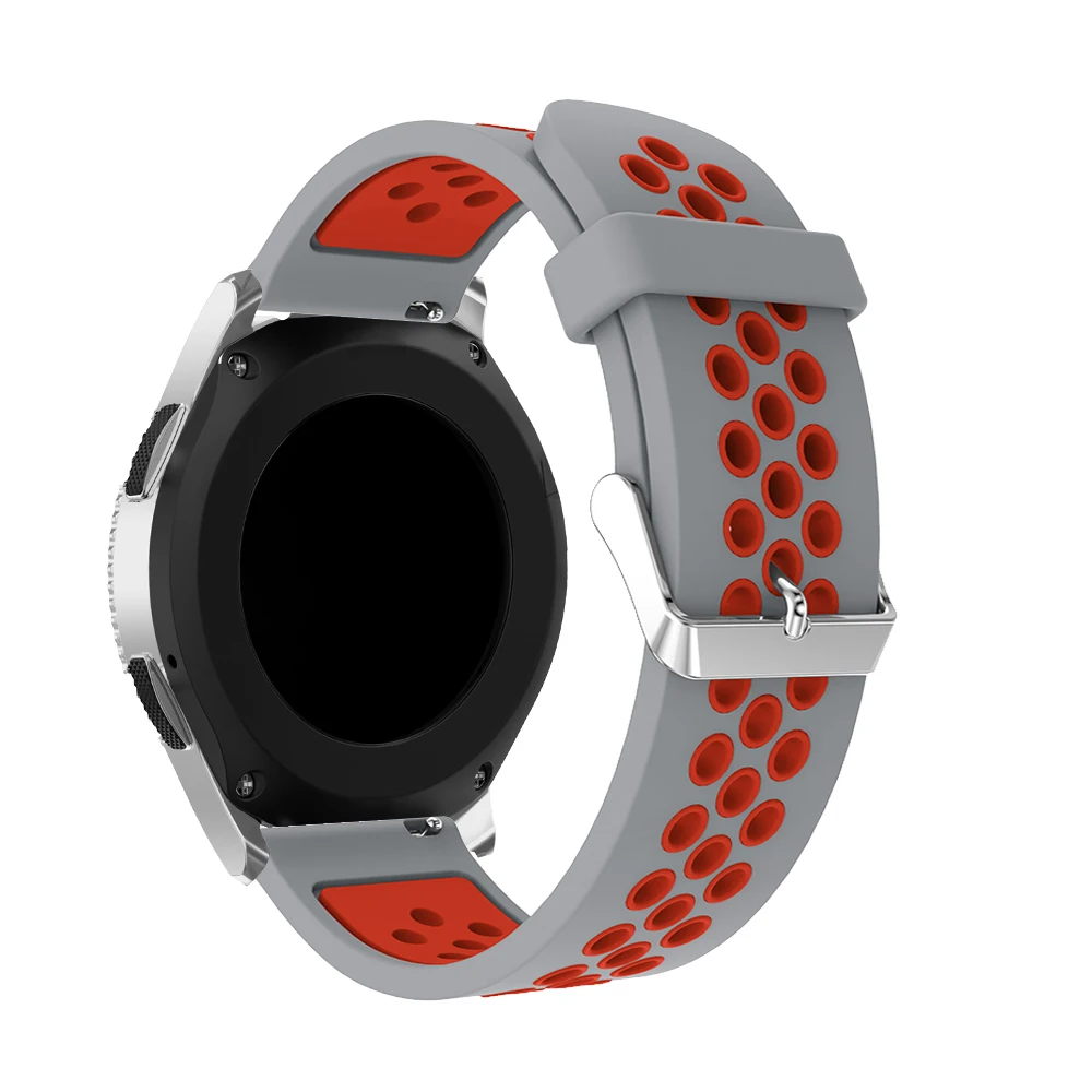 Силиконовый ремешок 22 мм для samsung Galaxy Watch, Классические Смарт-часы 46 мм, несколько вентиляционных отверстий, двухцветные резиновые Ремешки для наручных часов