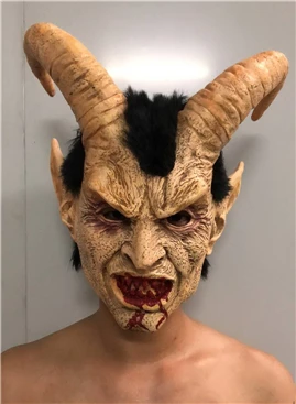 Mask Павший ангел демон Люцифер Карнавальная маска Ужасный Дьявол Рог ужас страшная Маска Из Латекса шлем вечеринка Хэллоуин Карнавал опора - Цвет: Mask