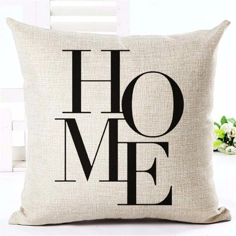 23 Декоративная наволочка для подушки с надписью Love Home, девиз слова, хлопок, лен, наволочка для дивана, домашнего стула, гостиной - Цвет: 23