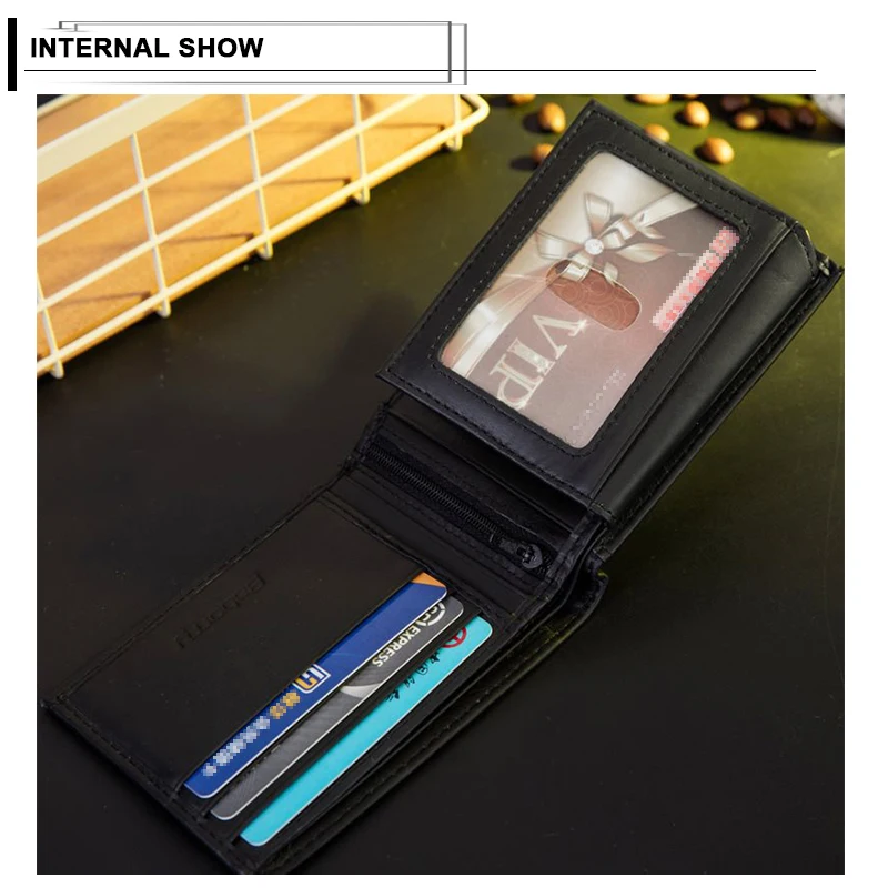 Новинка мужской кошелек из натуральной кожи, предотвращающий RFID мужской кошелек, визитница, однотонный Футляр для карт, на молнии, Карманный Кошелек для монет, мужской