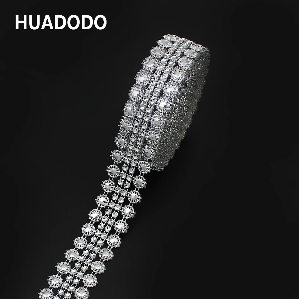 HUADODO, 5 ярдов, блестящие стразы с подсолнухом, сетчатая лента, обёрточная бумага, отделка для дома, свадебного торта, свечи, вазы, сделай сам, вечерние украшения