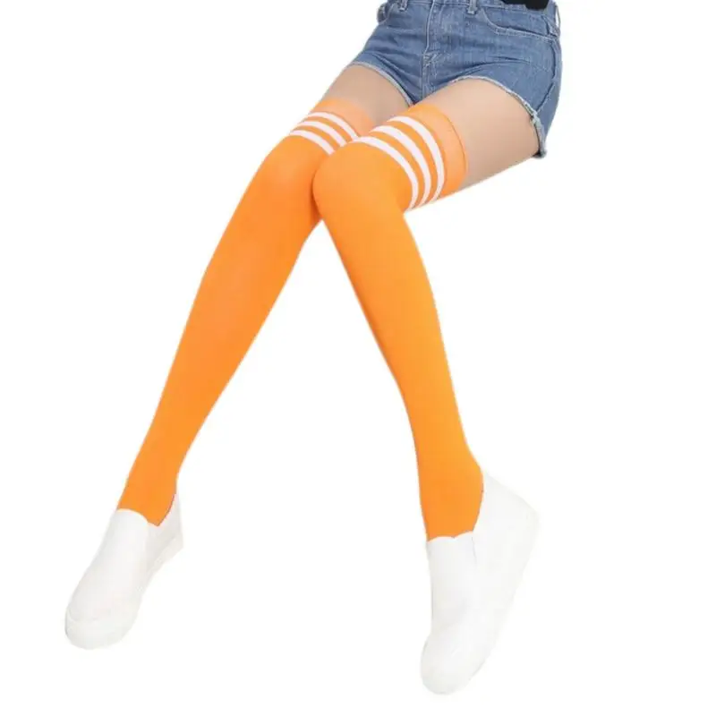 04 Sexy Warm Long Stocking Fashion Striped Knee Socks Women Cotton Thigh High Over The Knee Stockings For Ladies - Цвет: 04