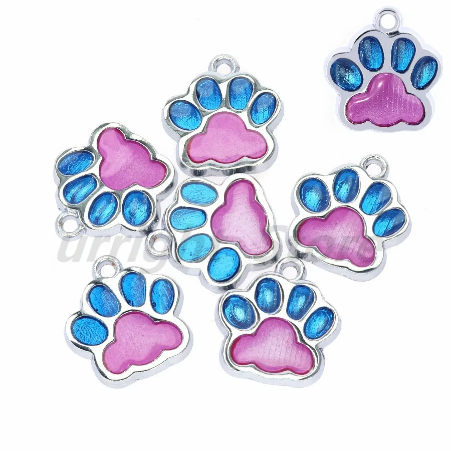 3 10 шт. эмаль Bling Cat Dog/Bear отпечаток лапы висячий Шарм подходит вращающийся Омар застежка брелок кольца для ключей сумка Ювелирные изделия HC503 - Окраска металла: 3