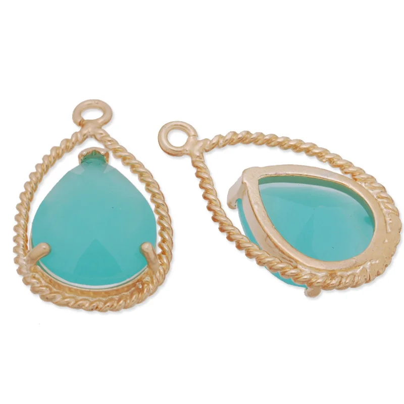 5 шт. золотистая рамка соединитель драгоценных камней подвеска с драгоценными