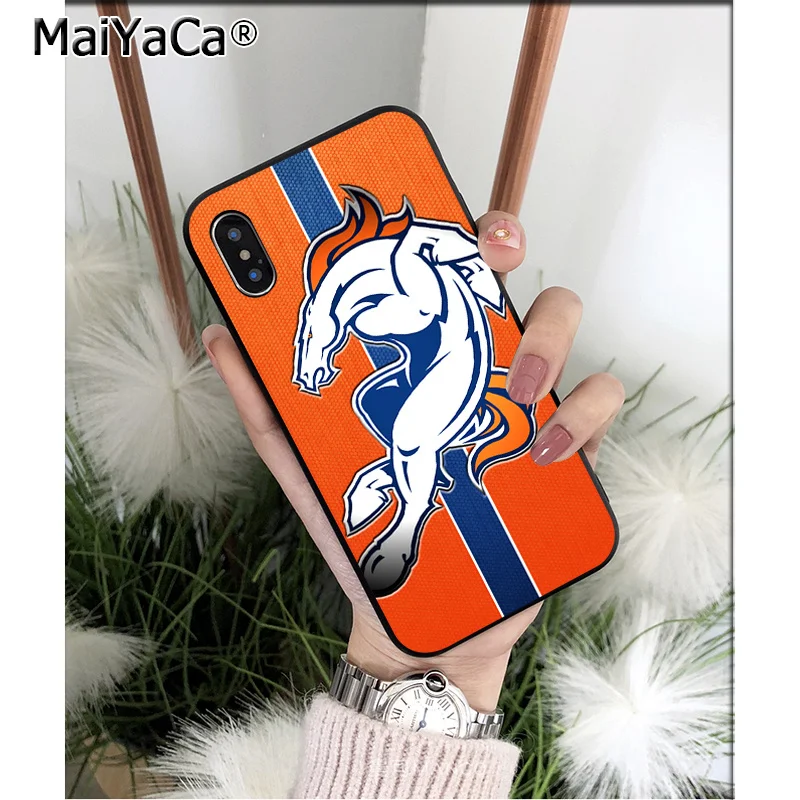 Мягкий силиконовый чехол MaiYaCa Denver Broncos из ТПУ для телефона iPhone 6S 6plus 7 7plus 8 8Plus X Xs MAX 5 5S XR