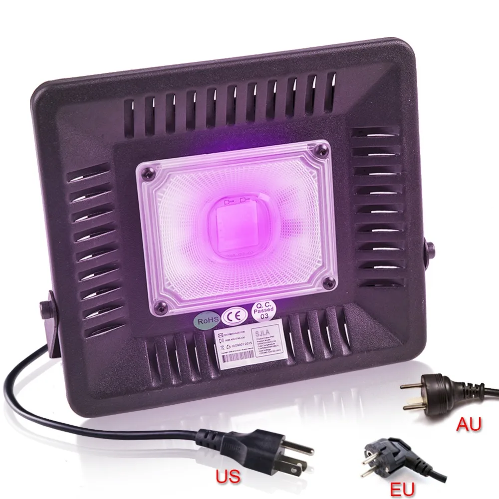 Waterproof Led UV Lamp 395nm 50W Ultraviolet Cure Metal Detector Subzero Quartz Black Light Germicidal Disinfection GEL Curing | Лампы и
