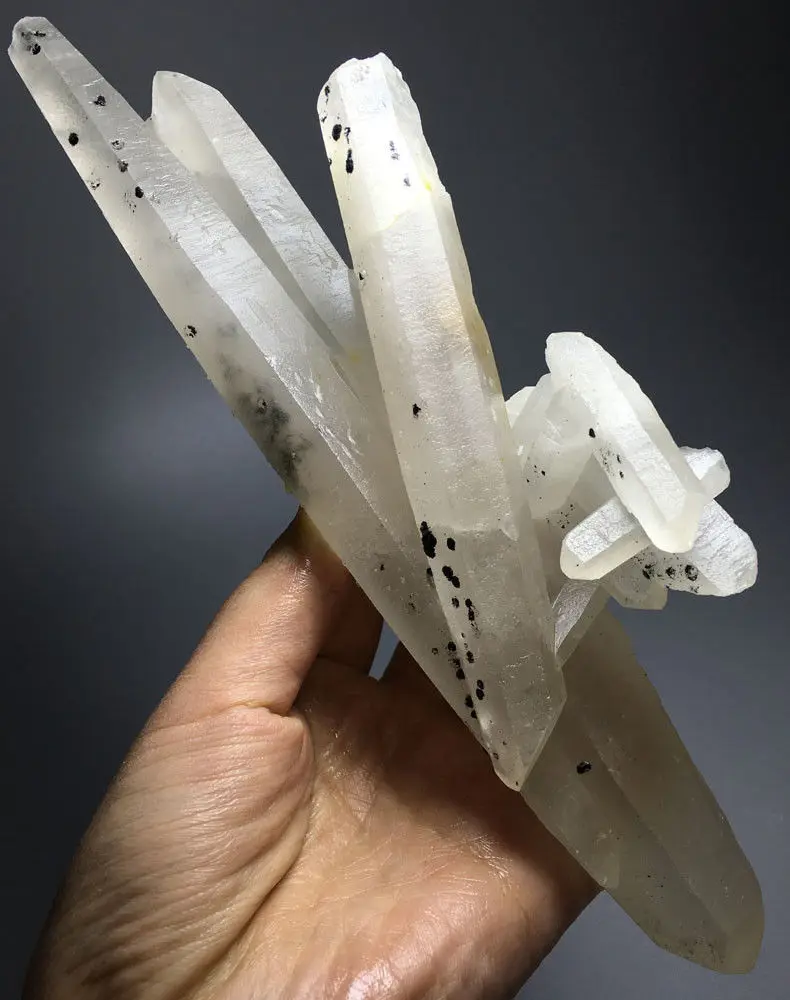 456g 225MM NATURAL WHITE QUARTZ CRYSTAL WAND POINT Healing FORM Inner Mongolia abajur | Дом и сад