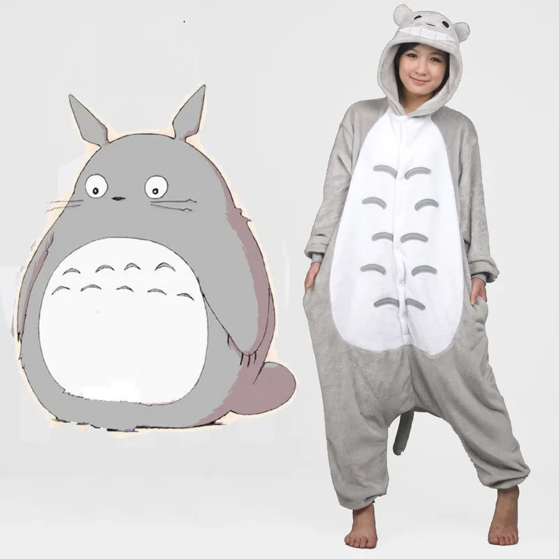 Pijama Полный Фланель Тоторо Пижамы Для Женщин Костюмы Взрослых Главная Одежда Плюс