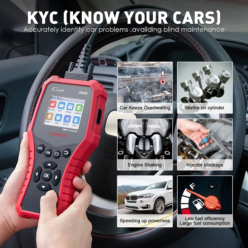 Запуск CR3008 OBD2 OBDII Авто сканер X431 Creader 3008 OBD 2 считыватель кода двигателя бесплатное