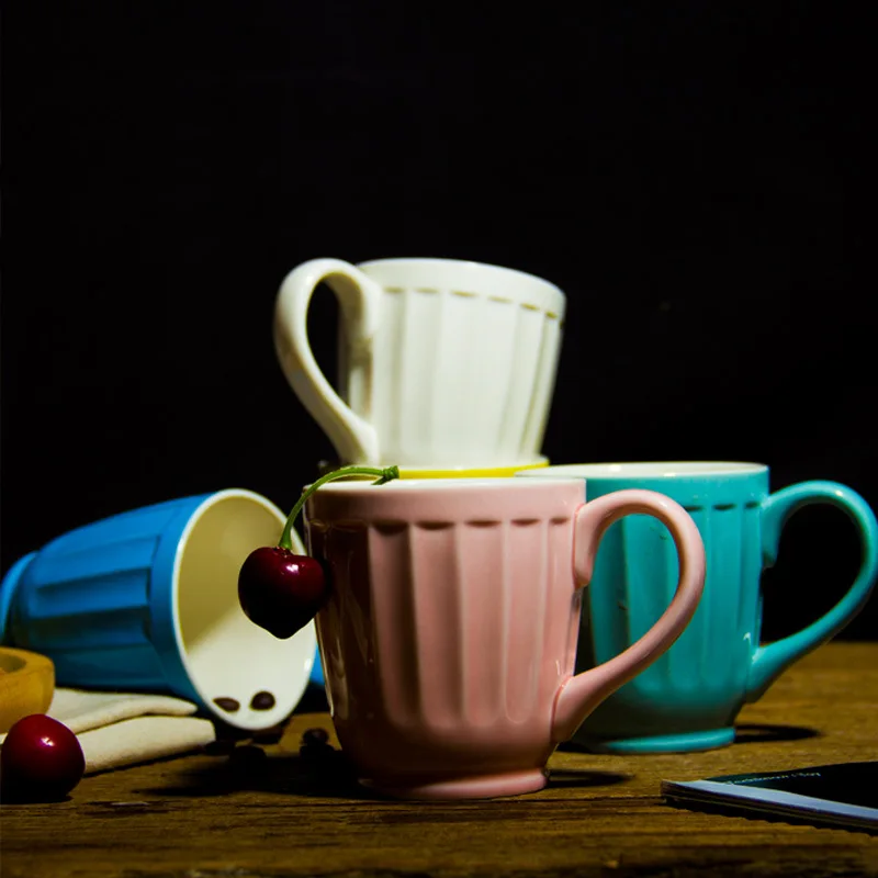 Креативная простая красочная керамическая кружка для кофе чая молока напитков