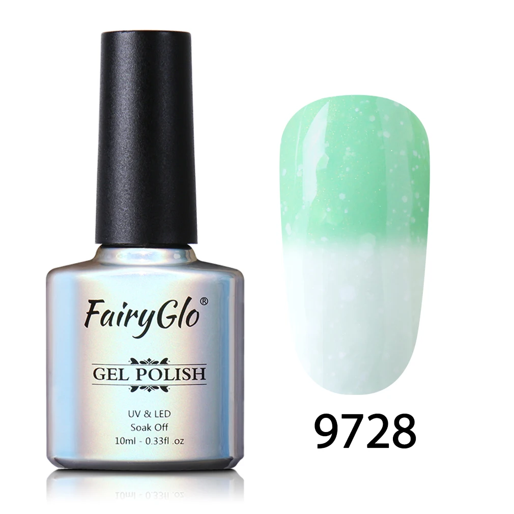 FairyGlo 10 мл Снежный УФ-гель для ногтей меняющий температуру Гель-лак замачиваемый Полупостоянный лак для ногтей DIY Гель-лак - Цвет: 9728