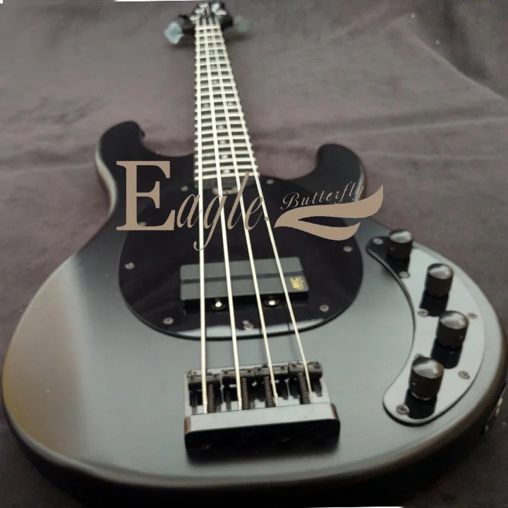 Черный электрический бас Musicman StingRay сделай сам сделанный на заказ Две Струны пять