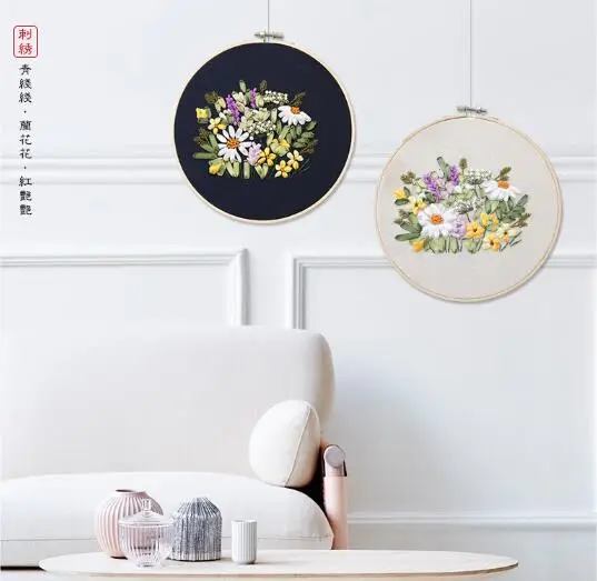 Цветочная серия цветочные цветы маленькие изображения тканевая вышивка