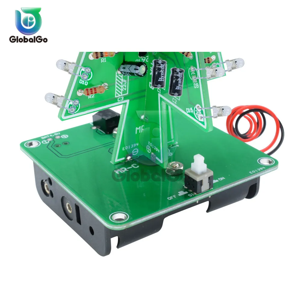 7 Seven Color Flash Christmas Tree Parts Kit Diy LED 3D Christmas Tree Circuit Board Module With Led Lights Self-locking Switch