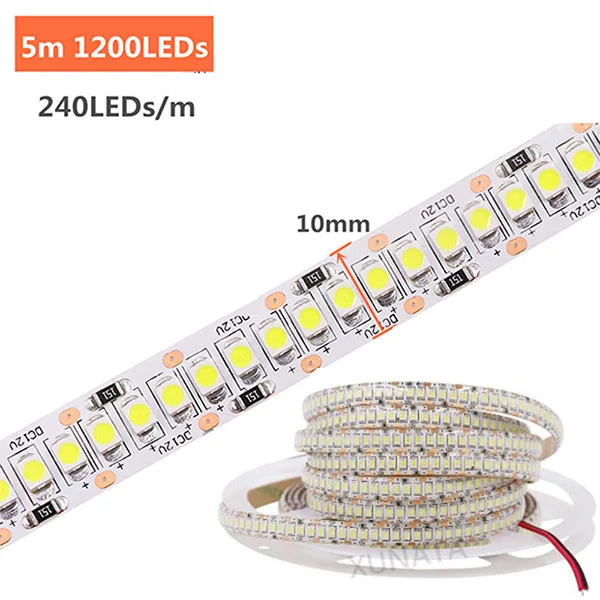 5m 1200LED Светодиодная лента 2835 SMD 240 светодиодный s/m 5 м 300/600/1200 светодиодный s DC12V высокий яркий гибкий светодиодный ленточный светильник теплый белый/холодный белый - Испускаемый цвет: 5m 1200LED