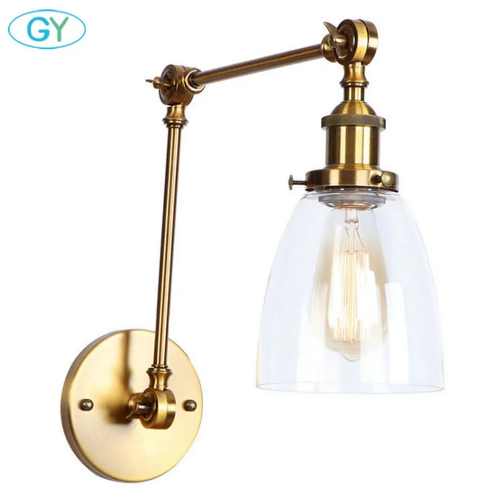 Современная промышленная стеклянная настенная бра Эдисона в винтажном стиле