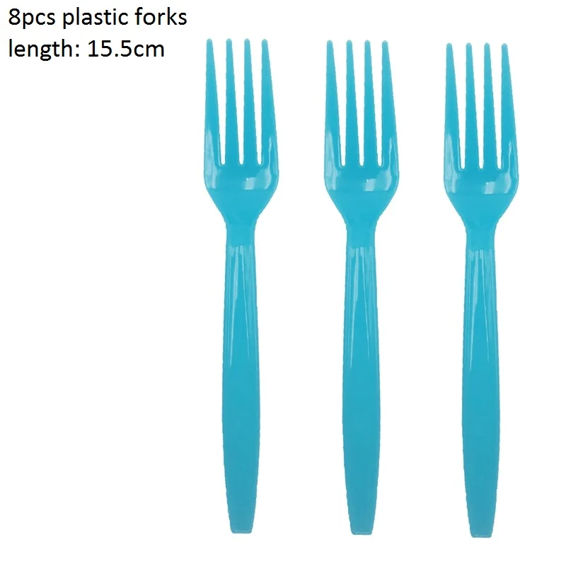 blue forks Это мальчик девочка детская душевая Посуда декоративная бумага для вечеринок баннер соломинки салфетки пластиковая скатерть и набор столовых приборов - Цвет: blue forks