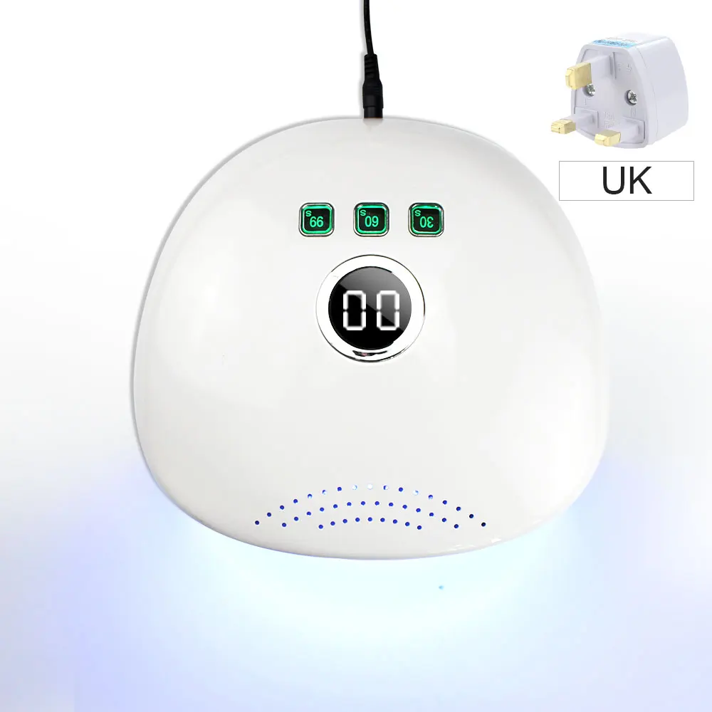 White UK Plug NOQ Max48W Lampara светодиодный маникюрный профессиональный УФ-светильник для ногтей сушилка 24 светодиодный s для гель-лака лечебная лампа Инструмент для дизайна ногтей - Цвет: White UK Plug
