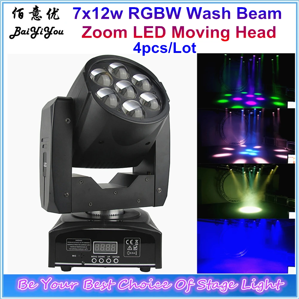 Новый 7x12 Вт RGBW Мыть увеличение луча СВЕТОДИОДНЫЙ Мини Moving головной светильник 7