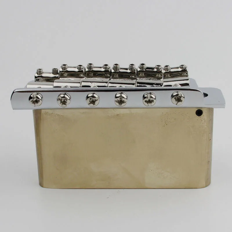 Wilkinson ST Electric Guitar Tremolo System Bridge + Bent Steel Saddles+Brass Block WV6 Chrome | Parts &amp Accessories