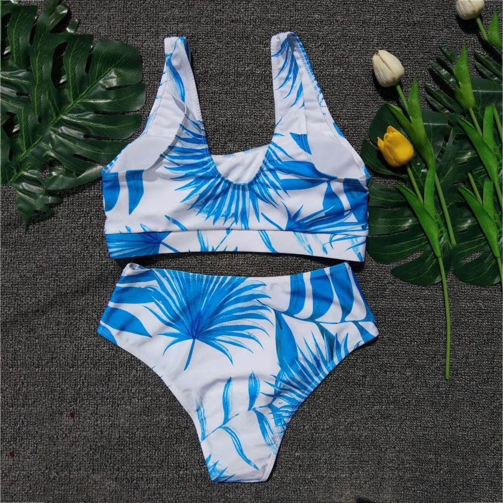 SAGACE танкини бикини сексуальный две части с принтом в виде листьев спортивный как