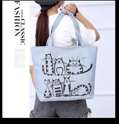 Холщовая Сумка на плечо для женщин мессенджер сумочка-тоут покупок женский милый