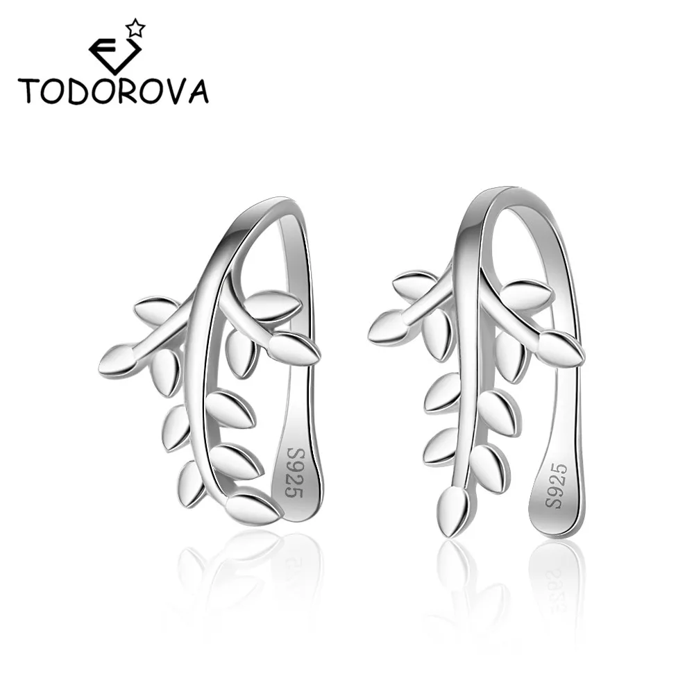 Серьги-каффы для ушей Todorova серьги-клипсы с листьями без пирсинга украшения