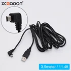 XCGaoon 3,5 метра 11.48ft мини USB автомобильный зарядный кабель (изогнутый левый порт) для автомобильного видеорегистратора, видеорегистратораGPSPAD и т. д.