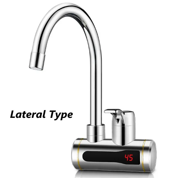 Silver Lateral Type DMWD, мгновенный проточный Электрический водонагреватель, кран для кухни, мгновенный нагрев, кран, водонагреватель с светодиодный дисплеем температуры, ЕС - Цвет: Silver Lateral Type