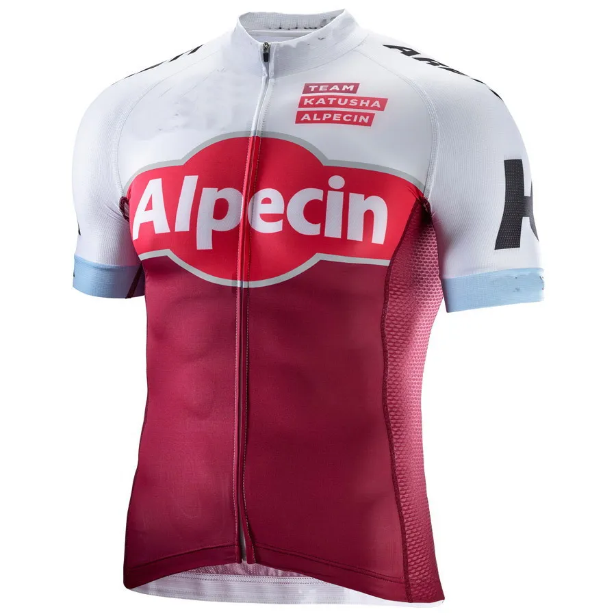2017 KATUSHA ALPECIN Мужская велосипедная Джерси с коротким рукавом одежда нагрудниками